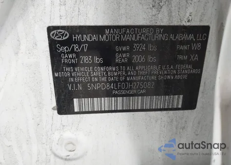 2018 Hyundai Elantra Sel from USA, damaged, VIN 5NPD84LF0JH275082